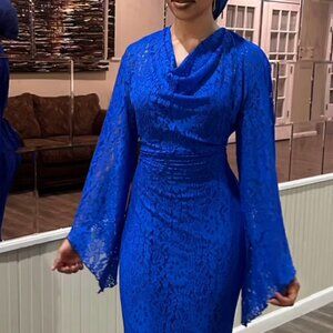 Blue Lace Maxi Dress